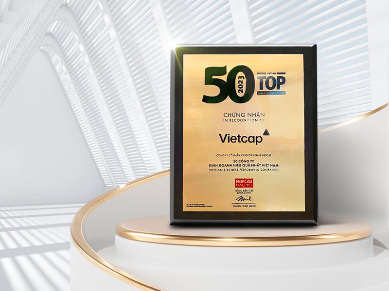 Chứng khoán Vietcap tiếp tục góp mặt trong Top 50 Công ty Kinh doanh Hiệu quả nhất Việt Nam 2023