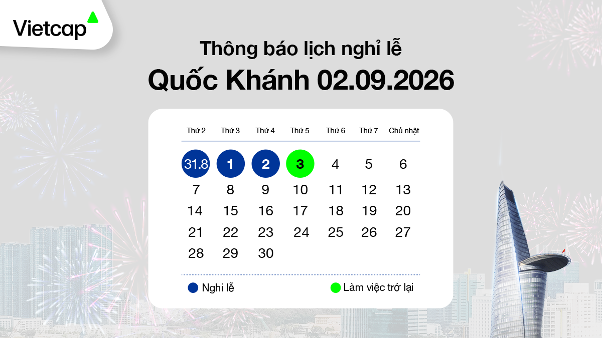 Thông báo lịch nghỉ lễ Quốc Khánh năm 2026