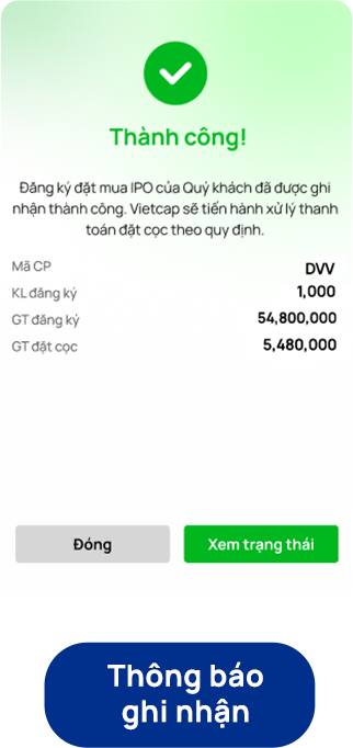 Thông báo ghi nhận