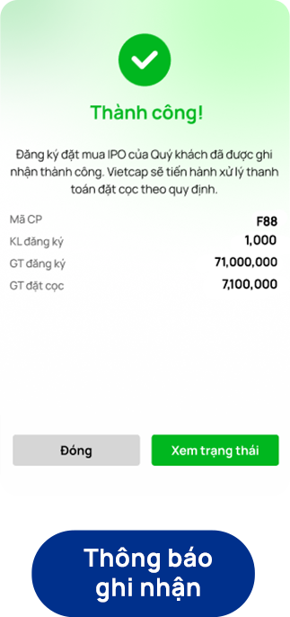 Thông báo ghi nhận